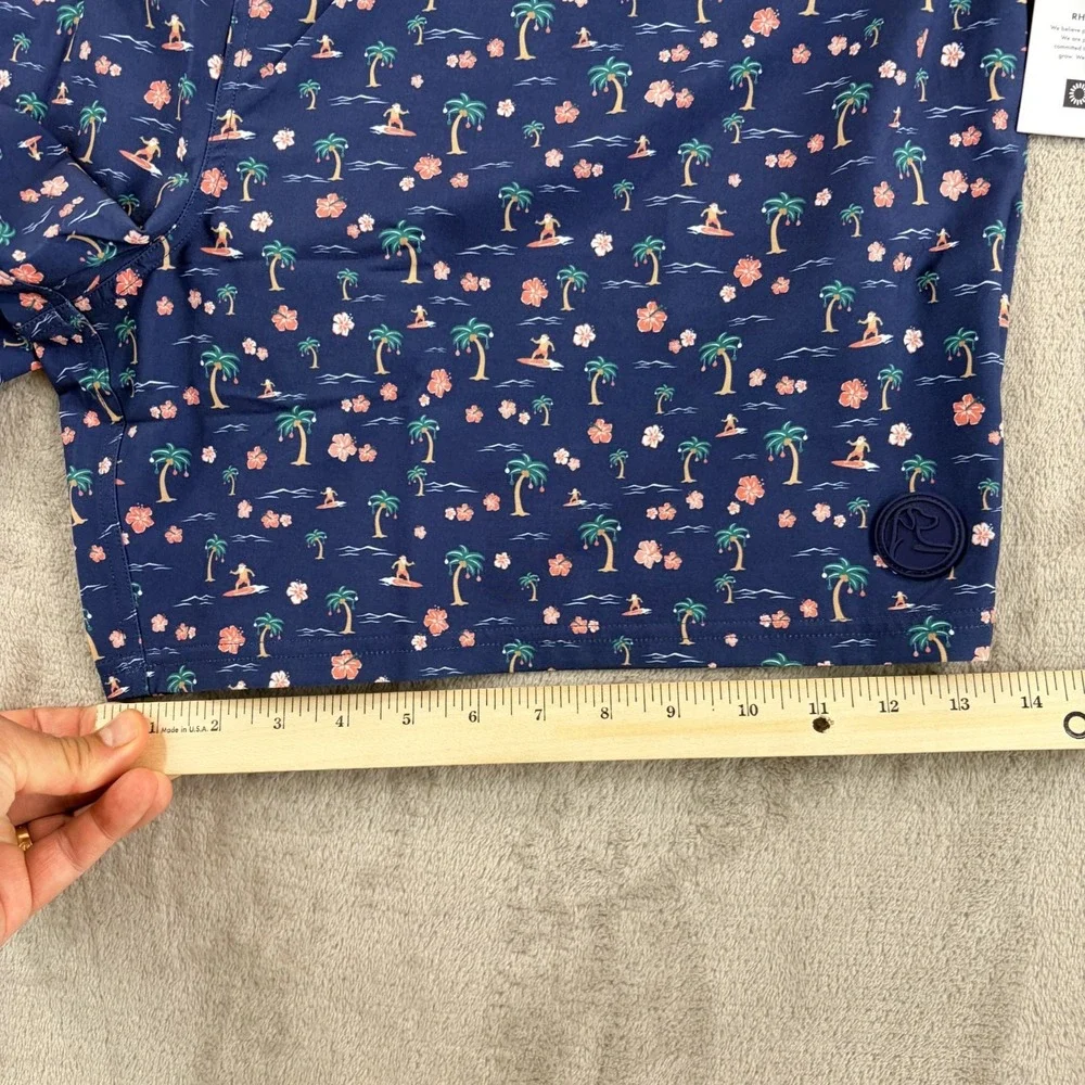 Rhoback Mele Kalikimaka Medley Swim Trunks Men 3XL Admiral Navy Liner Beach NWT